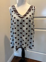 NWOT ALYSI Camisole &amp; Tank Blue and Brown Polka Dots SZ IT 46 - £61.37 GBP