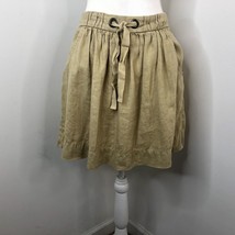 J.Crew Womens Mini Skirt Size 2 Drawstring Elastic Waist A-Line 100% Linen - £15.99 GBP