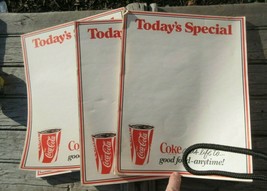 Lot Of 3 Vintage Serve Coca Cola sign Coke Adds life to good food Notebook  - $82.87