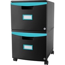 Storex STX61315U01C 2-Drawer Mobile File Cabinet, Black - 14.75 x 18.25 x 26 - £140.20 GBP