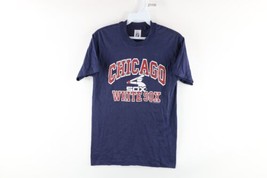 NOS Vintage 80s Mens Small Chicago White Sox Baseball Spell Out T-Shirt Blue USA - £46.68 GBP