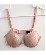 Emporio Armani Padded Push-Up Floral Lace Gingham Bra Tan Size 34B - $475.91 MXN