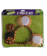 Tiger Headband With Ears Bow Tie 2 Piece Set Cosplay Halloween by Spookt... - $12.45 CAD