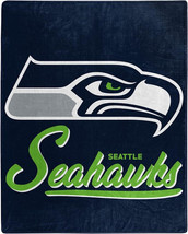 Seattle Seahawks 50&quot; by 60&quot; Signature Raschel Throw Blanket - NFL - £29.38 GBP