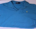 Ralph Lauren Polo Short Sleeve Men&#39;s Shirt Size L Large Blue with yellow... - $9.89