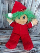 Vintage Russ Troll Kidz Plush Doll - Jangles the Christmas Elf - Red &amp; Green - $17.41