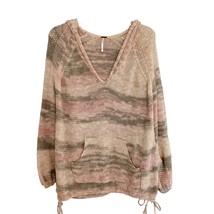 Free People Snowcone V Neck Sweater Knit Hoodie XS - $46.75