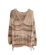 Free People Snowcone V Neck Sweater Knit Hoodie XS - $64.86 CAD