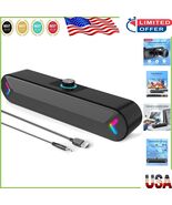 Plug-and-Play USB Computer Speakers with Colorful Lighting - 10W Output - $700.34 MXN