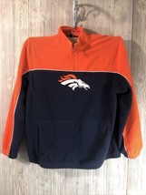 Mens NFL Denver Broncos Football 1/4 Zip Pullover Fleece Sweatshirt Size 2XL - £19.69 GBP