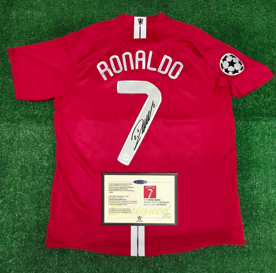 Cristiano Ronaldo SIGNED Man United UCL FINAL 2008 Home Shirt/Jersey + COA 07/08