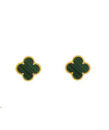 Van Cleef &amp; Arpels Vintage Alhambra 18K Yellow Gold Malachite Earrings - $4,300.96 CAD