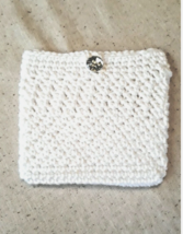 Handmade White Crochet Acrylic Clutch Handbag Purse  6&quot;x6&quot; - $274.49 MXN