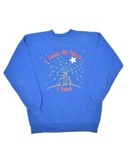 Vintage 80s Teacher Sweatshirt Size M I Touch the Future Crewneck Raglan - $28.97