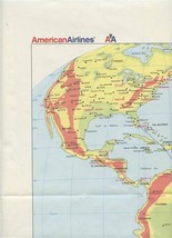 American Airlines North America South America Map Miami Sao Paulo Flight... - £69.80 GBP