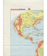 American Airlines North America South America Map Miami Sao Paulo Flight... - £68.35 GBP