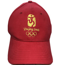 Beijing China 2008 Olympics Gold Color Embroidered Logo Red Hat Cap with Tags - £15.79 GBP