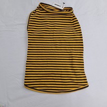 Dog T-shirt Yellow Gray Horizontal Stripes Small - $9.90