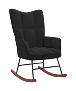 vidaXL Rocking Chair Black Velvet (100% polyester), solid rubberwood, steel - €176,05 EUR