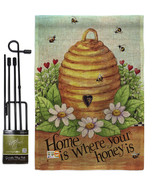 Bee Hive Home Burlap - Impressions Decorative Metal Garden Pole Flag Set... - £27.15 GBP
