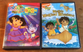Dora The Explorer &amp; Go Diego Go DVD&#39;s Dance To The Rescue &amp; Magical Missions - £6.38 GBP