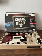Nintendo Wii Guitar Hero 5 With Box And Strap. No Game Or Manual. - $141.99