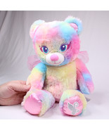 Build A Bear Rainbow Pastel Bear BEARY FAIRY FRIENDS Pink Wings Stuffed ... - $10.69