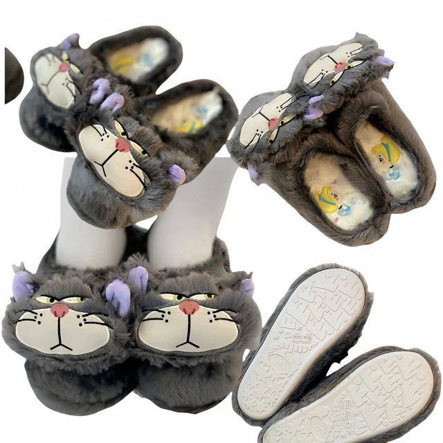 Cute Disney Lucifer Slippers Comfortable Indoor Home Shoes Kawaii Cartoo... - £15.80 GBP