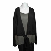 New Lane Bryant Womens Size 22 PLUS Shirt Topper Kimono Black Flutter Sleeve - £12.79 GBP