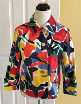 LAUREN RALPH LAUREN Bright Abstract Floral Multi Cotton Swing Jacket (P/M) - $24.40