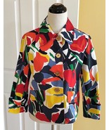 LAUREN RALPH LAUREN Bright Abstract Floral Multi Cotton Swing Jacket (P/M) - $449.33 MXN
