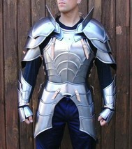 18GA SCA Steel Medieval Half Body Plated Armor Suit Cuirass &amp; Puldrons/Gauntlets - £251.16 GBP