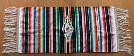 Vintage southwestern inspired multicolored striped woven throw rug table... - £39.31 GBP