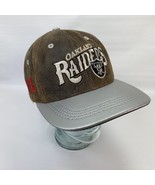 Oakland Raiders Snapback Vintage 90s Modern Genuine Leather Brown NFL Te... - $29.70