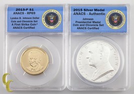 2015 Johnson Coin &amp; Chronicle Reverse Proof $1 and .999 Silver Medal RP-... - £65.57 GBP