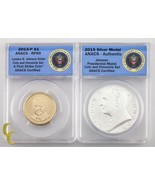 2015 Johnson Coin &amp; Chronicle Reverse Proof $1 and .999 Silver Medal RP-... - $113.72 CAD