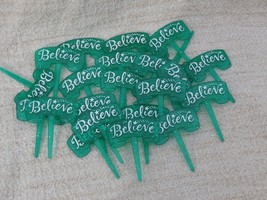 24 Believe Cupcake Picks Cake Toppers Christmas Decorations Baker Crafts 2003 - £6.04 GBP
