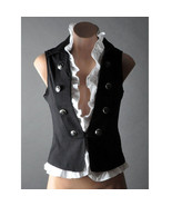 Fitted Ruffle Steampunk Waistcoat Military Vest Shirt Top Jacket SML XL ... - $29.99