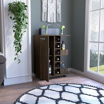 Dark Walnut Bar Cart: 4 Casters, Wells - $3,040.51 MXN