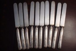 Compatible with Antique Simeon L &amp; George H Rogers Co. 10 knives 8&quot; long - £26.96 GBP