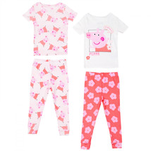 Peppa Pig Hey There 4-Piece Toddler Girl&#39;s Pajama Set Multi-Color - £21.25 GBP+