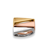 Sterling Silver or 14K Gold Rose or Yellow Plated Flat Top Triangle Slic... - $55.00