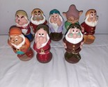 Vintage Disney Seven Dwarfs 5-6&quot; Vinyl Plastic Figures Toys lot - $16.50