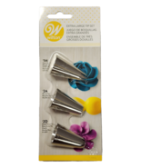 Wilton 3 Piece Stainless Steel Extra Large Tip Set for Cake Decorating - £6.05 GBP