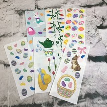 Vintage Scrapbooking Stickers Lot Easter Bunnies Eggs Spring String Lights - £7.78 GBP