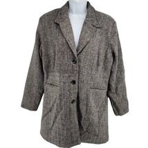 Baronia Womens Wool Long Coat Size L Gray Vintage European - £35.00 GBP