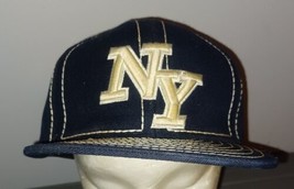 Pit Bull White black Pinstriped Scripted &quot;NY&quot; Fitted Baseball Cap Hat Si... - $12.00