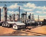 Large Oil Refineries Big Spring Texas TX UNP Unused Linen Postcard H15 - £7.80 GBP