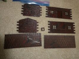 Vintage O Scale Plasticville Log Cabin House Building - $17.82