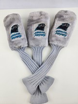 North Carolina Panthers Set Gold Club Head Covers Gray 1,3,X  Pom-pom Style - $29.29